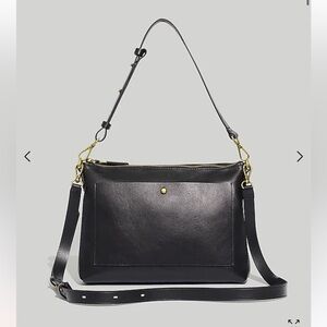 Madewell Black Leather Purse - The Transport Shoulder Crossbody